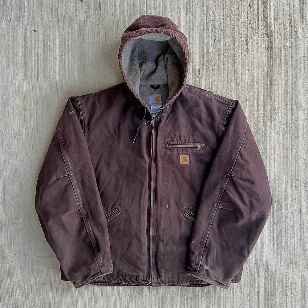 Carhartt J141 DKB brown hooded work wear jacket